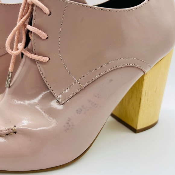 PIED JUSTE FOR ANTHRO BLUSH POINTY LACE UP BLOCK WOODEN HEELS SIZE 38 or 8 - Picture 2 of 13